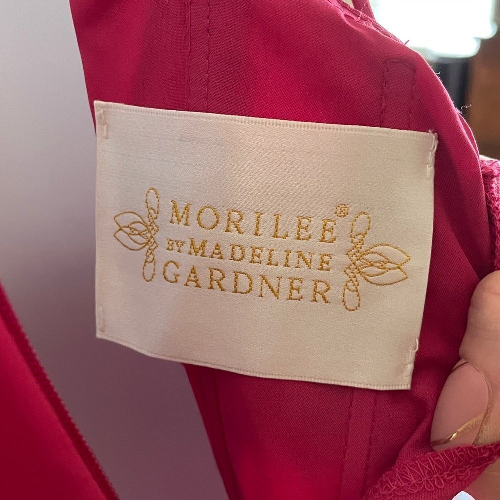Morilee By Madeline Gardner Maxi Strappy Formal Dress Bridesmaid Berry Pink 12 - Picture 10 of 16
